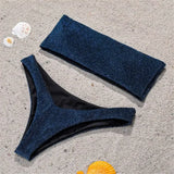 Glitter Strapless Bikini Set – Shiny Sparkle Beachwear 2025