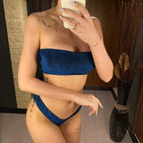 Glitter Strapless Bikini Set – Shiny Sparkle Beachwear 2025