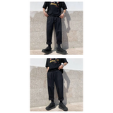 Men's Simple Loose Black Cotton Pants