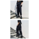 Men's Simple Loose Black Cotton Pants