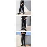 Men's Simple Loose Black Cotton Pants