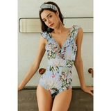 Striped Ruffled Swimsuit