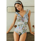 Striped Ruffled Swimsuit