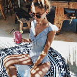 Striped Ruffled Swimsuit