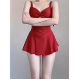 Ruched Knot One Piece Swimsuit – Sweet Kawaii Mini Dress Style