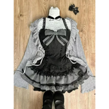 Sweet Lolita 3-Piece Set – Lace-Up Cardigan, Strapless Top, Skirt