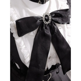 Black & White Sweet Lolita Blouse and Dress – Lace Ruffle Bow Detail