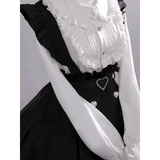 Black & White Sweet Lolita Blouse and Dress – Lace Ruffle Bow Detail