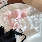 Sweet Lolita Ruffle Lace-Up Cotton Panties – Soft Breathable Briefs