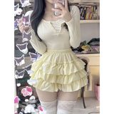 Ruffle Mini Skirt – Kawaii Sweet Lolita Y2K Aesthetic