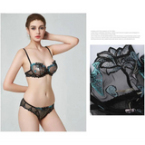 Sexy Transparent Flower Lingerie Set
