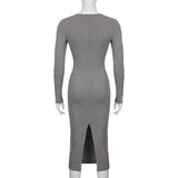 V-neck Knitted Dress