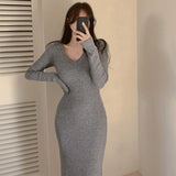 V-neck Knitted Dress