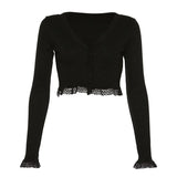Vintage Gothic Lace Black Cardigan