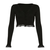 Vintage Gothic Lace Black Cardigan