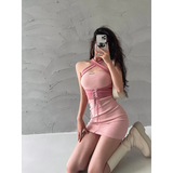 Lace Up Mini Dress