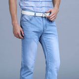 Men's Washed Slim Blue Denim Pants