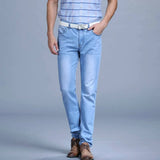 Men's Washed Slim Blue Denim Pants