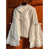White Lolita Ruffle Lace Blouse