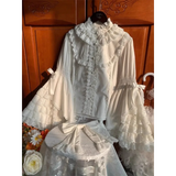 White Lolita Ruffle Lace Blouse