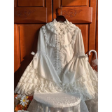 White Lolita Ruffle Lace Blouse