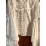 White Lolita Ruffle Lace Blouse