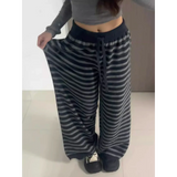 Grunge Stripe Knit Wide Leg Pants
