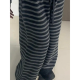 Grunge Stripe Knit Wide Leg Pants