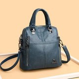 Women's Leather Shoulder Backpack
