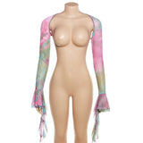 Tie-Dye Fairy Set – Butterfly Crop Top & Wrap Mini Skirt