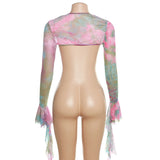 Tie-Dye Fairy Set – Butterfly Crop Top & Wrap Mini Skirt