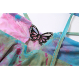 Tie-Dye Fairy Set – Butterfly Crop Top & Wrap Mini Skirt