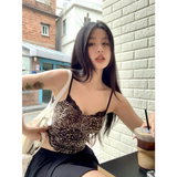 Leopard Print Lace Trim Cami – Y2K Aesthetic Vintage Tank Top