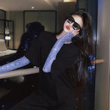 Moon Mesh Top – Y2K Grunge Long Sleeve Slim Fit Tee