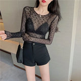 Moon Mesh Top – Y2K Grunge Long Sleeve Slim Fit Tee
