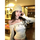 Lace Off-Shoulder Top – Y2K Harajuku E-Girl Aesthetic