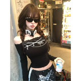 Lace Off-Shoulder Top – Y2K Harajuku E-Girl Aesthetic