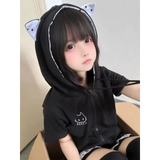 Y2K Kawaii Cat T-Shirt – Sweet Harajuku Patchwork Soft Girl Top