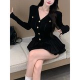 Y2K Kawaii Knitted Two-Piece Set – Elegant Mini Skirt Suit