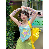 Y2K Patchwork Tees - Harajuku Kawaii Slim Tanks