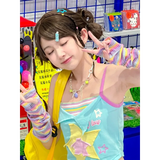 Y2K Patchwork Tees - Harajuku Kawaii Slim Tanks