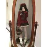 Y2K Off Shoulder Bow Sweater & Ruched Skirt Set – Autumn Knit