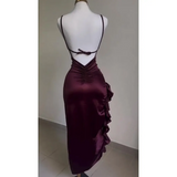 Y2K Sexy Halter Dress - Ruffled High-Slit Spice Girl Gown