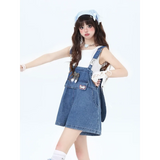 Kawaii Denim Overall Dress – Y2K Vintage Japanese Style